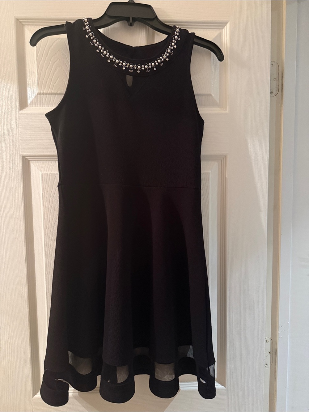 The Children's Place Black Jewel-Trim Fit & Flare Dress